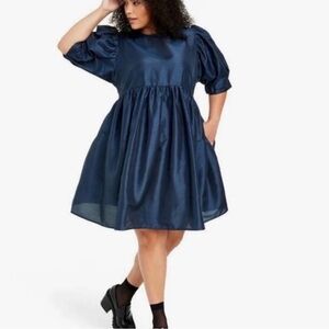 Kika Vargas x Target Navy Blue babydoll dress. 2X NEW WITH TAGS